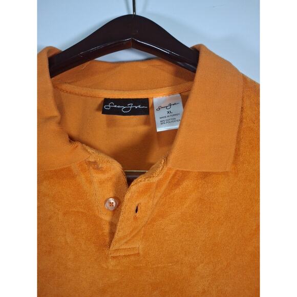 Vintage Sean John Shirt Mens XL Orange Hip Hop Rap Tee 90s Towel Material - Picture 3 of 5
